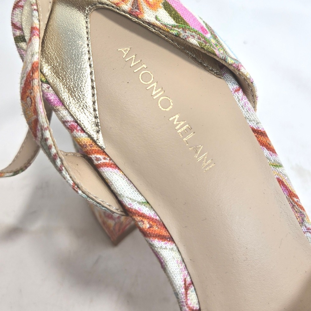 Antonio Melani Womens Paisley Bow Platform Sandals Fabric Dress Heels 10M - Picture 4 of 10